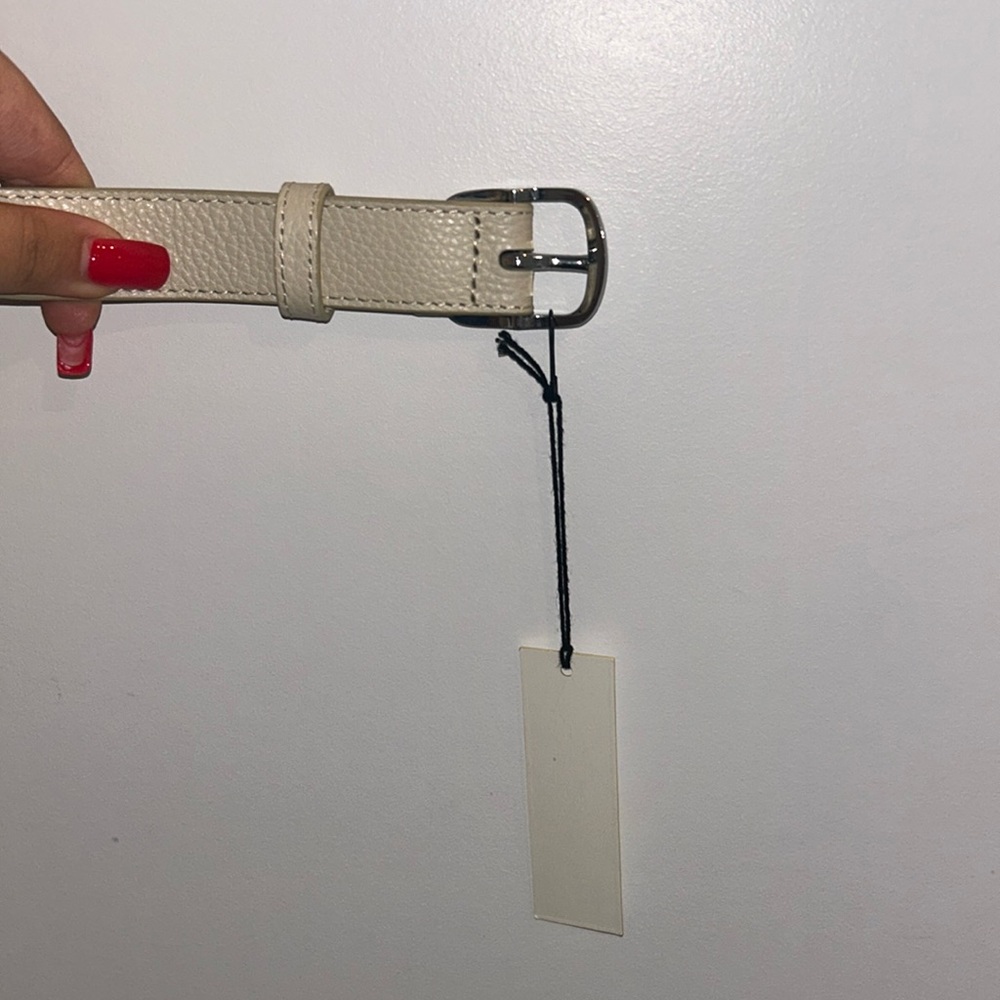 Banana republic, beige belt with silver hardware